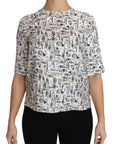 Dolce & Gabbana Elegant Trumpet Print Silk Blouse Top