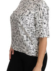 Dolce & Gabbana Elegant Trumpet Print Silk Blouse Top