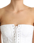 Dolce & Gabbana Elegant White Strapless Corset Top