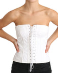 Dolce & Gabbana Elegant White Strapless Corset Top