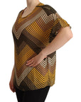 Twinset Chic Multicolor Striped Short Sleeve Blouse