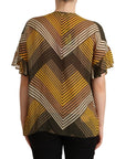 Twinset Chic Multicolor Striped Short Sleeve Blouse