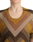 Twinset Chic Multicolor Striped Short Sleeve Blouse