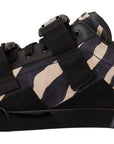 Dolce & Gabbana Zebra Suede Low Top Fashion Sneakers