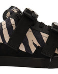 Dolce & Gabbana Zebra Suede Low Top Fashion Sneakers