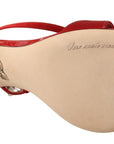 Dolce & Gabbana Red Crystal-Embellished Heel Sandals