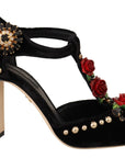 Dolce & Gabbana Elegant Velvet T-Strap Mary Jane Pumps