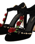 Dolce & Gabbana Elegant Velvet T-Strap Mary Jane Pumps