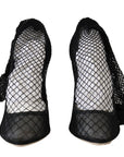 Dolce & Gabbana Elegant Netted Sock Pumps in Timeless Black