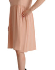 Twinset Elegant Beige Sleeveless Shift Dress