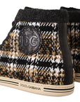 Dolce & Gabbana Beige High Top Fashion Sneakers