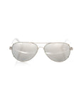 Frankie Morello Silver Metallic Men Sunglass