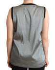 Dolce & Gabbana Elegant Silver Sleeveless Blouse