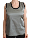 Dolce & Gabbana Elegant Silver Sleeveless Blouse