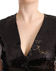 Dolce & Gabbana Elegant Black Sequined Sleeveless Vest Top