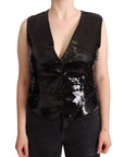 Dolce & Gabbana Elegant Black Sequined Sleeveless Vest Top