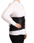 Dolce & Gabbana Chic Black Corset Belt Top
