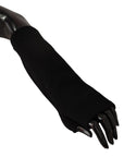 Dolce & Gabbana Elegant Black Cashmere Fingerless Gloves