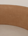 Dolce & Gabbana Elegant Brown Leather Belt with Gold Oval Buckle