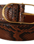 Dolce & Gabbana Elegant Leather Belt with Gold Buckle