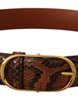 Dolce & Gabbana Elegant Leather Belt with Gold Buckle