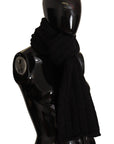 Dolce & Gabbana Elegance Unleashed Black Wool Scarf