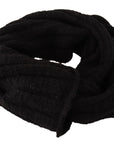 Dolce & Gabbana Elegance Unleashed Black Wool Scarf