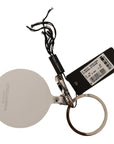Dolce & Gabbana Chic White Leather Keychain