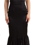 Dolce & Gabbana Elegant Black Silk Midi Sheath Dress