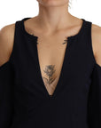 Twinset Chic Black Open Shoulder A-Line Dress