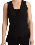Dolce & Gabbana Elegant Black Wool Blend Waistcoat