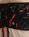 Dolce & Gabbana Elegant Black Silk Corset Belt Top