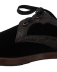 Dolce & Gabbana Elegant Black Velvet & Exotic Leather Dress Shoes