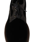 Dolce & Gabbana Elegant Black Velvet & Exotic Leather Dress Shoes