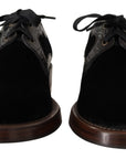 Dolce & Gabbana Elegant Black Velvet & Exotic Leather Dress Shoes