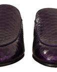 Dolce & Gabbana Purple Exotic Python Leather Slides