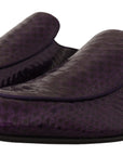 Dolce & Gabbana Purple Exotic Python Leather Slides