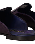 Dolce & Gabbana Purple Exotic Python Leather Slides