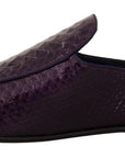 Dolce & Gabbana Purple Exotic Python Leather Slides