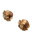 Dolce & Gabbana Elegant Floral Crystal Pearl Clip-On Earrings