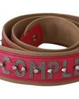 Dolce & Gabbana Pink Leather Shoulder Strap with Silver Details