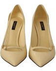 Dolce & Gabbana Chic Pointed Toe Leather Pumps in Sunshine Yellow