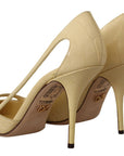 Dolce & Gabbana Chic Pointed Toe Leather Pumps in Sunshine Yellow