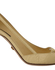 Dolce & Gabbana Chic Pointed Toe Leather Pumps in Sunshine Yellow