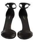 Dolce & Gabbana Elegant Ostrich Leather Ankle Strap Heels