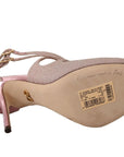 Dolce & Gabbana Pink Glitter Peep Toe High Heels Sandals