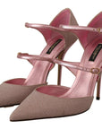 Dolce & Gabbana Pink Glitter High Heel Sandals
