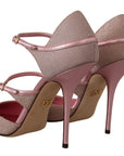 Dolce & Gabbana Pink Glitter High Heel Sandals