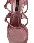 Dolce & Gabbana Pink Glitter High Heel Sandals