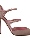 Dolce & Gabbana Pink Glitter High Heel Sandals